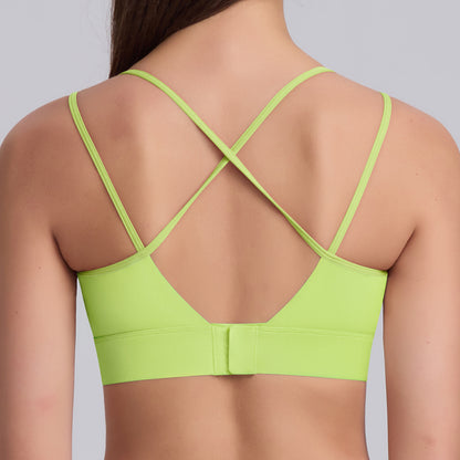 High Intensity Adjustable Strap Sports Bra with Integrated Design Shockproof Supportive and Yoga Top for Comfort and Style