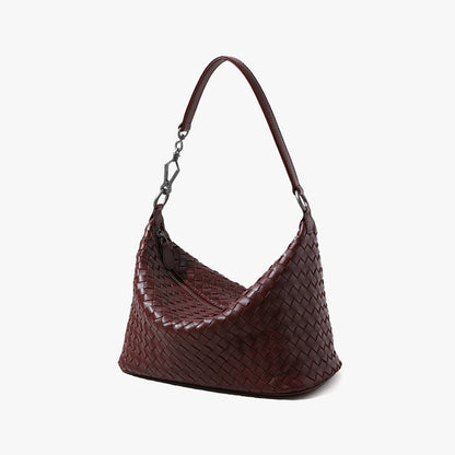 Luxury Handcrafted Braided Sheepskin Crossbody Bag for Women Versatile Genuine Leather Tote and Handbag