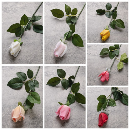 Lifelike Moist Touch Artificial Rose Bud Bouquet - Perfect for Home Decor, Weddings, and Special Occasions | Long-lasting, Easy Care, Realistic Faux Flowers, MW59999