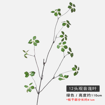 90cm Realistic Guanyin Lotus Leaf Faux Flower with 115cm Vining Stems – Perfect for Fall Décor, Minimalist Home Styling, and Eco-Friendly Decorations