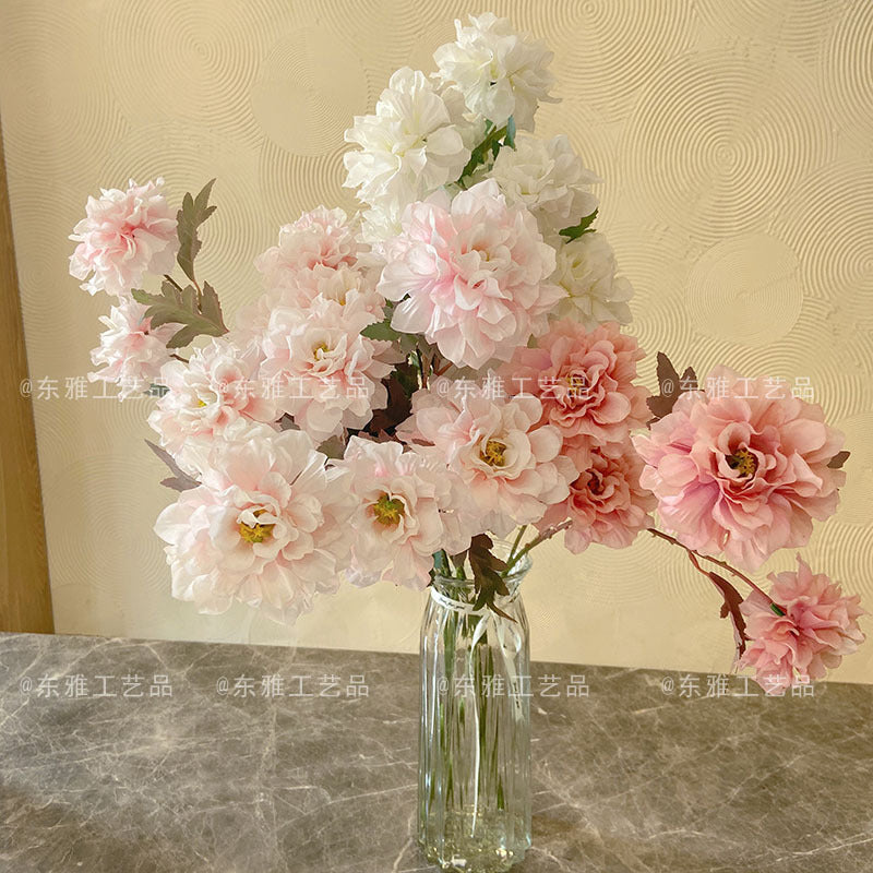 Stunning Artificial Peony Flower Bouquet - 5 Stunning Vivid Silk Flowers for Home Decor, Wedding Arrangements, and Floral Displays