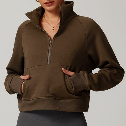 Cozy Oversized Fleece Hoodie Thick Sherpa Lined Jacket for Warmth and Comfort Chunky Pullover Sweatshirt 8917