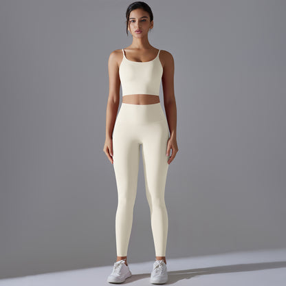 High Waisted Butt Lifting Yoga Set with Built In Support No Underwear Needed for Comfort During Workouts