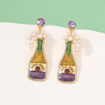 Chic Luxury Festival Cute Wine Bottle Earrings - Versatile  Arrival Studs for Effortless Style