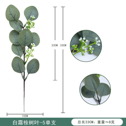 Realistic Faux Eucalyptus Fruit Stem - Short Money Leaf Branch, Perfect for DIY Home Decor and Artificial Plant Arrangements