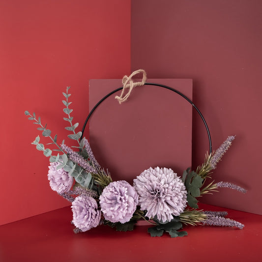 Elegant Aurora Tea Rose Wall Hanging Ring Design - Stunning Wedding Bouquet and Decorative Floral Wall Art with Realistic Silk Flowers - Perfect for Home Decor or Special Events (CF01026)