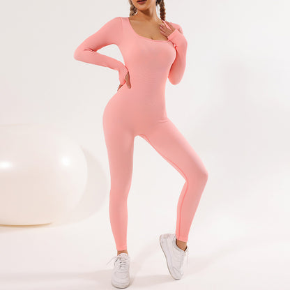 Seamless Long Sleeve Yoga Jumpsuit for Women Ultra Comfortable Quick Dry Workout Outfit for Fitness Running