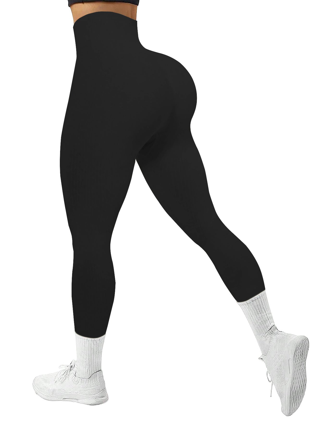 Seamless Outdoor Running and Yoga Pants for Women High Waisted Butt Lifting Ribbed Fitness Leggings for Maximum Comfort and Performance