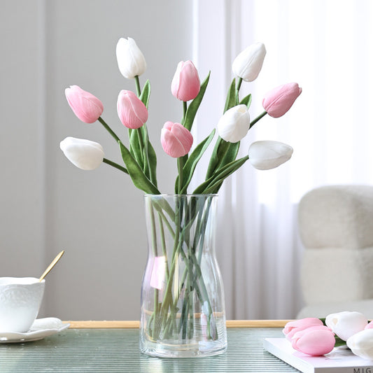 Realistic Miniature PU Tulip Flower Bouquet - Perfect for Weddings, Parties, and Home Décor – Fresh and Charming Addition for Your Bedroom or Living Room