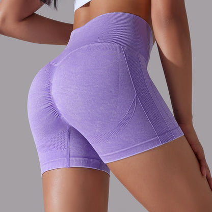 Seamless High Waisted Water Wash Yoga Shorts for Enhanced Lift and Comfort No Show Line Ultra Stretchy Running Peach Butt Shorts