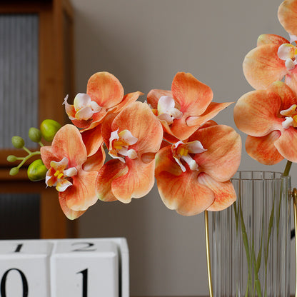 Luxury Home Décor:  High-End 5-Head Orchid Faux Flowers for Elegant Wedding Arrangements and Stylish Floral Accents