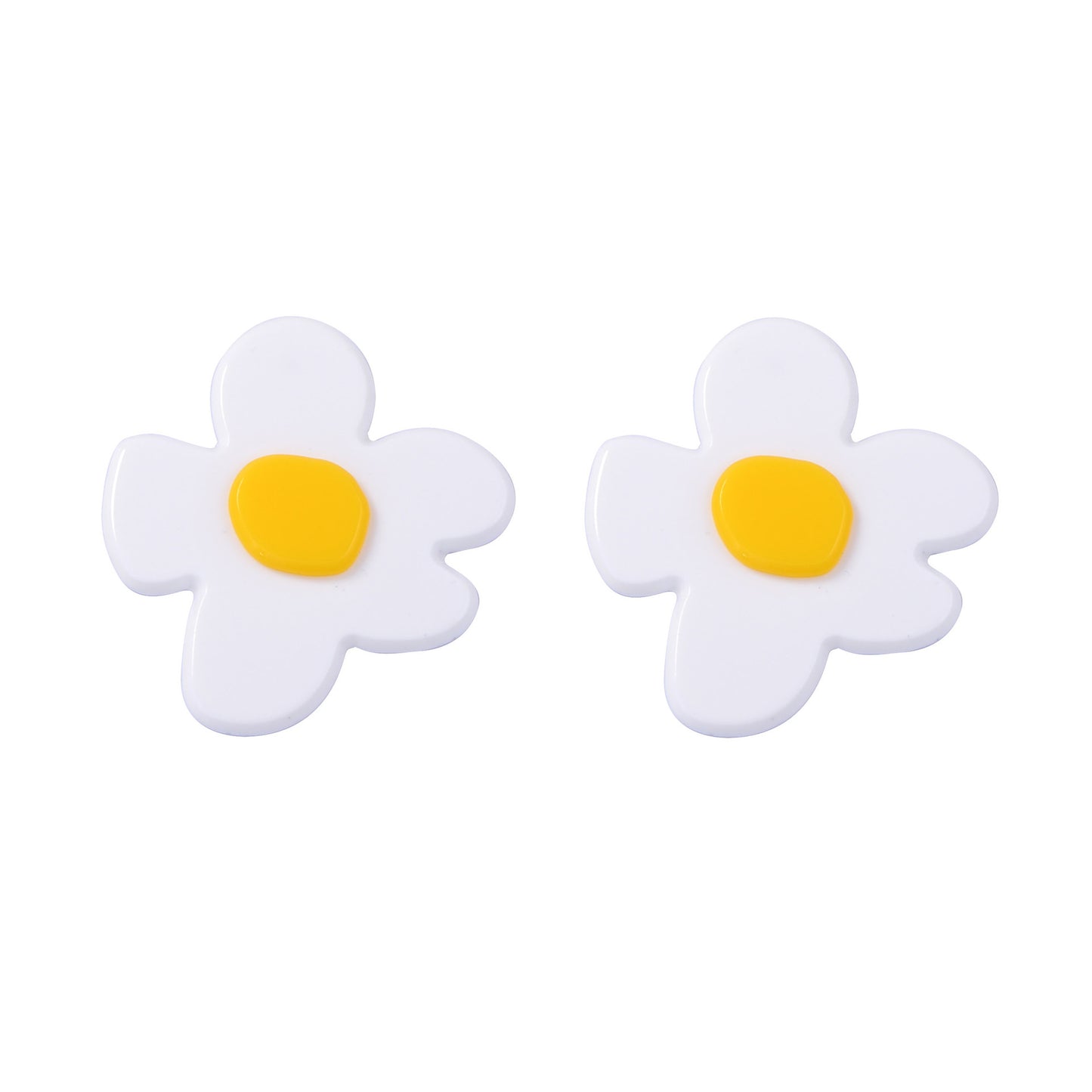 Charming Minimalist Acrylic Cartoon Flower Earrings – Versatile and Cute Accessories for Everyday Wear and Commuting