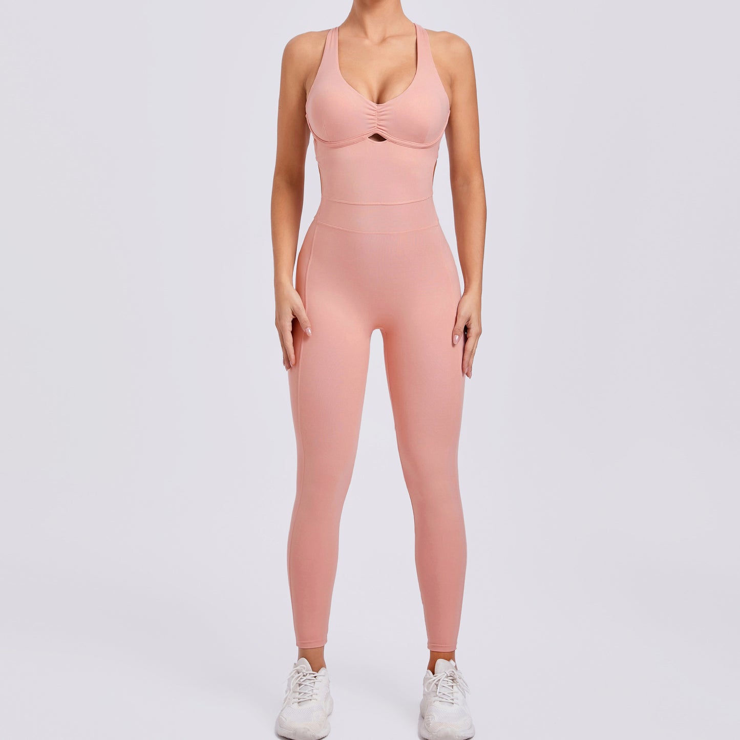 Cross Adjustable Shoulder Strap Bodysuit for Yoga Dance Fitness High Waisted Body Sculpting Peach Butt Enhancing Activewear