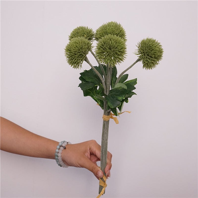 Vibrant Artificial Dandelion Bouquet with Rose Hips and Decorative Green Accents for Stunning Wedding Decor and Floral Arrangements