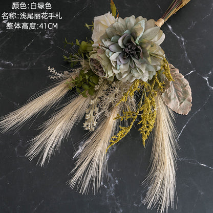 Lavish Handcrafted Artificial Flower Bouquet and Wall Decor – Elegant Wedding Floral Arrangement by Aoshi Li Hua (CF01343) - Perfect for Home Decoration and Celebrations