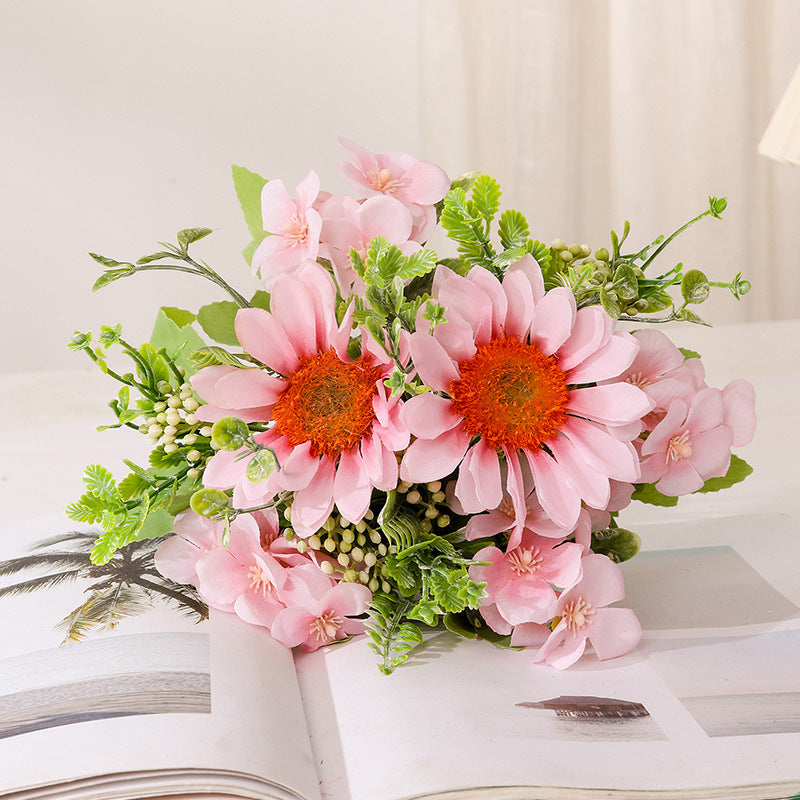 Stunning Artificial Maria Sunflower and Hydrangea Bouquet - Refreshing Minimalist Home Decor for a Chic Farmhouse Aesthetic