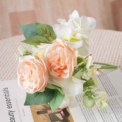 Elegant Korean Style Wedding Bridal Bouquet with Faux Peonies - Perfect for Home Décor, Photography Props, and Special Occasions