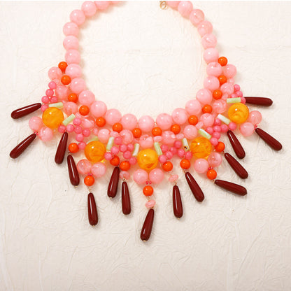 Stylish Creative Beaded Tassel Pendant Necklace for Women – Unique Boho Jewelry Gift for Every Occasion