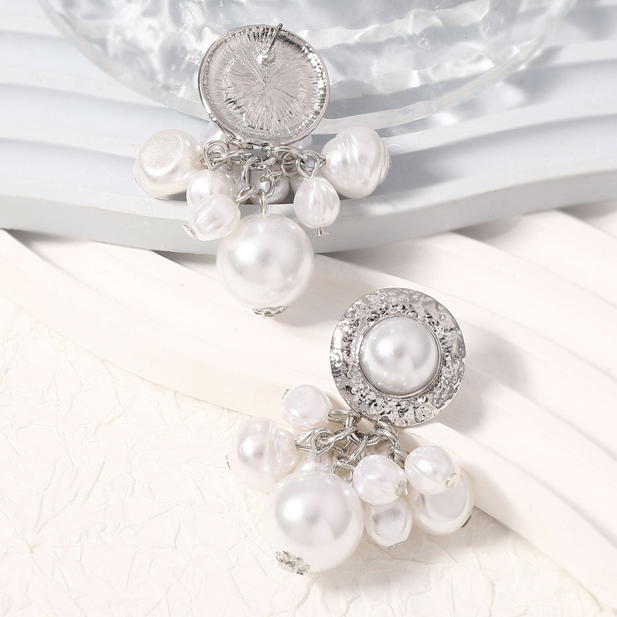 Chic Minimalist Irregular Pearl Tassel Earrings for Women - Unique Design for a Stylish Look