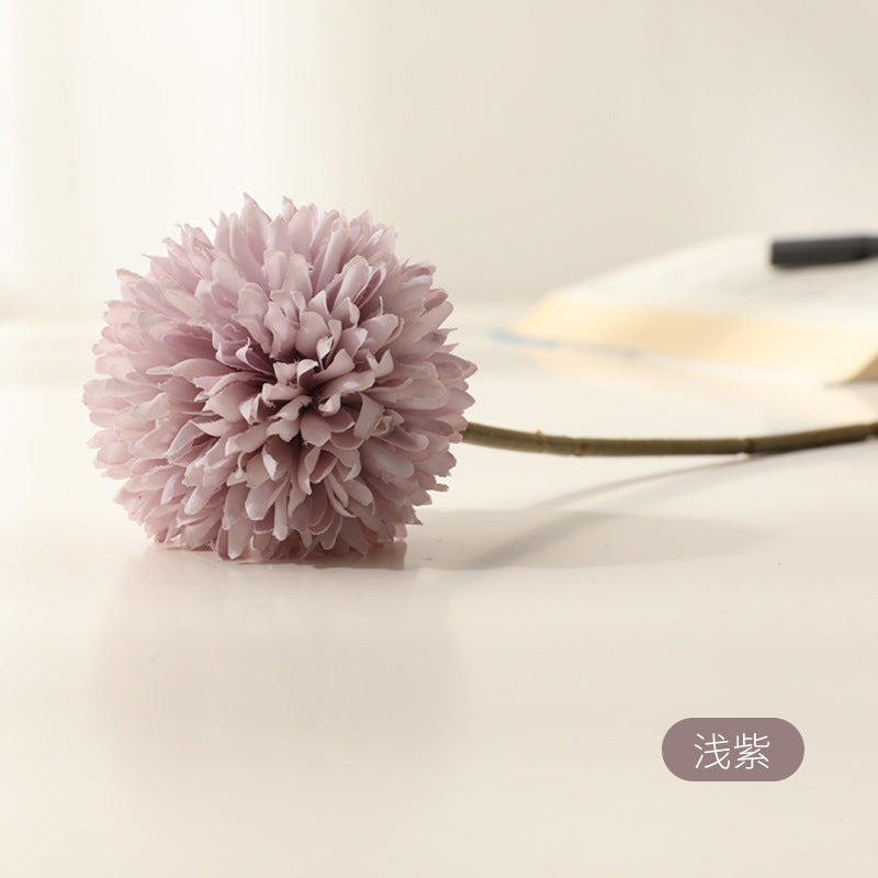 Realistic Faux Dandelion and Ball Chrysanthemum Artificial Flowers for Home Decor – Perfect for Living Room, Table Centerpieces, and Wedding Decorations