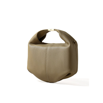 Luxurious French Leather Handbag for Women Textured Cowhide Tote Bag Commuter and Versatile Lunch Bag