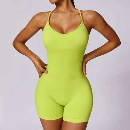 Seamless Hollow Out Yoga Bodysuit for Women High Waist Butt Lifting Activewear Jumpsuit for Comfort and Style Model 7384