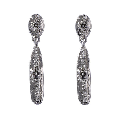 Vintage-Inspired Geometric 3D Flower Earrings with Micro-Paved Rhinestones – Versatile Luxury Jewelry for Women