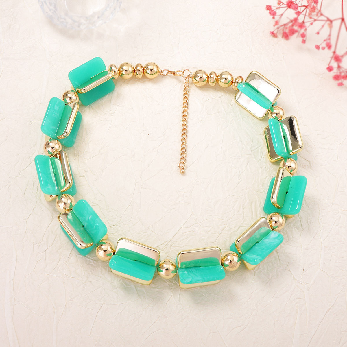 Creative Versatile Geometric Multi-Color Beaded Necklace – Unique, Minimalist Jewelry for Women