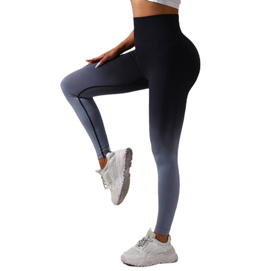 High Waist Tummy Control Leggings for Women Butt Lift Yoga Pants for Running Workout Gradient Design for Fitness Enthusiasts