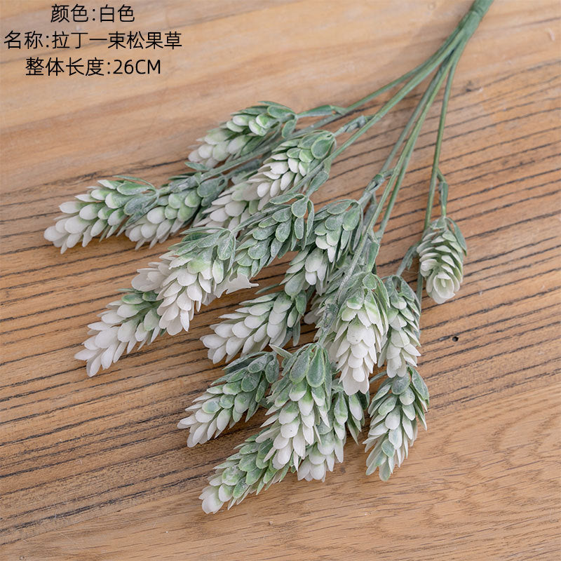 Realistic Pine Cone & Pineapple Grass Faux Flowers for Home Decor | Perfect for Weddings, Bouquets, and Decorative Plant Walls | MW05555