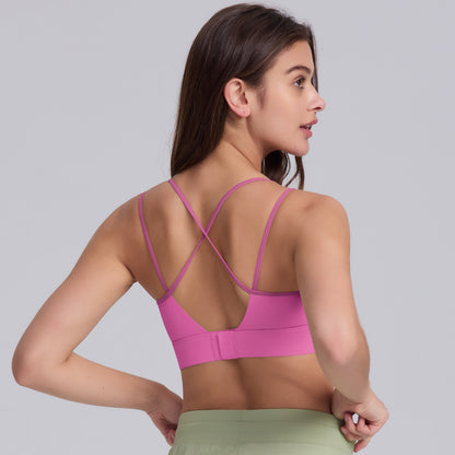 High Intensity Adjustable Strap Sports Bra with Integrated Design Shockproof Supportive and Yoga Top for Comfort and Style