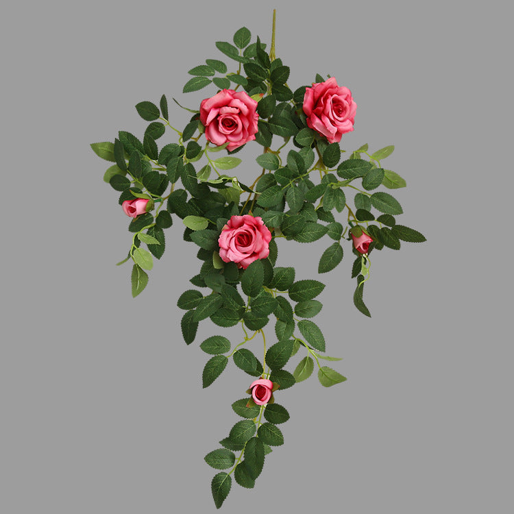 Realistic Artificial Rose Vine Wall Décor - Perfect for Enhancing Backgrounds, Airbnb Aesthetic, and Climate Control Masking