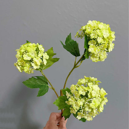 Realistic 3-Piece Hydrangea Snowball Faux Flower Set for Home Decor – Perfect for Living Rooms, Weddings, and Event Decorations