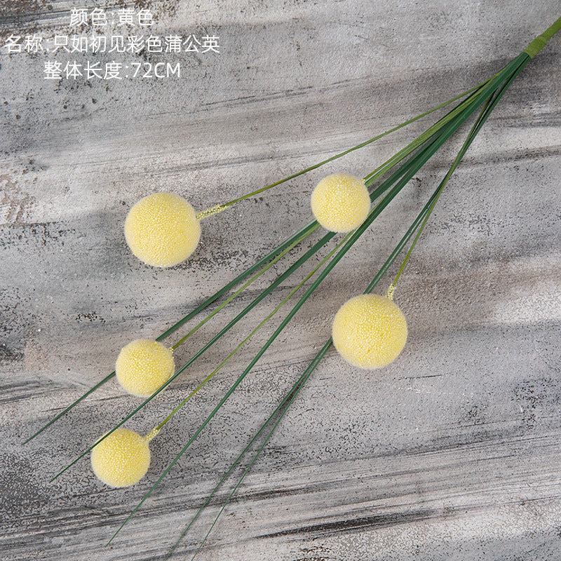 Realistic Dandelion Stem with Rose Bouquet - Stunning Home Décor Artificial Flowers for Chic Floral Arrangements and Wall Decor - INSMW61218