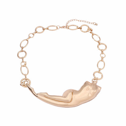Stylish Minimalist Irregular Abstract Pendant Necklace - Versatile Statement Piece for Hip Hop Punk Fashion Enthusiasts