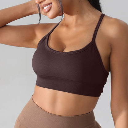 Seamless Yoga Bra with Criss Cross Back Available in 11 Colors Comfort and Support for Fitness Pilates and Activewear