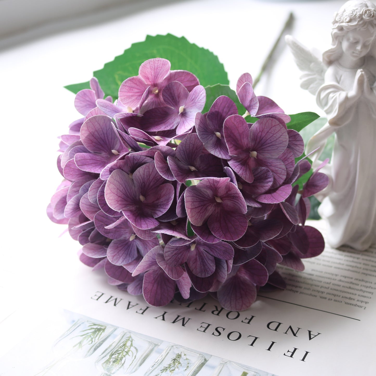 Lifelike Touch 3D Printed Large Hydrangea Faux Flower for Elegant Home Decor - Perfect for Living Room, Dining Table, and Coffee Table Centerpiece or Photography Prop