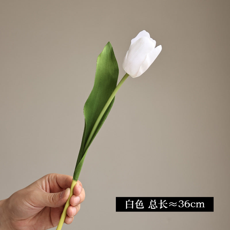 High-End Touch Feels Realistic Single Stem Hydrating Faux Tulip - Perfect Photography Prop & Elegant Home Decor Accent