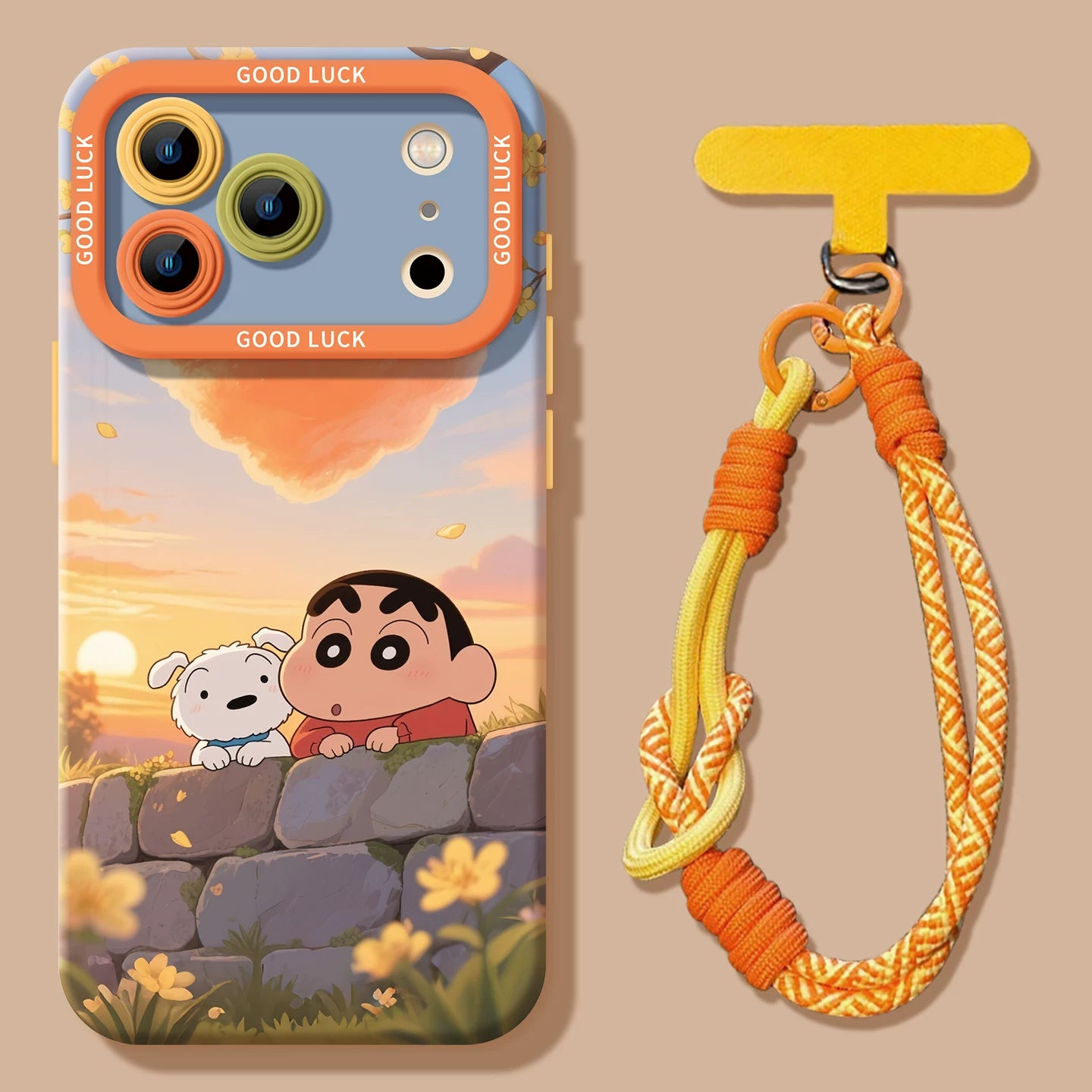 Cute and Trendy Silicone Phone Cases for iPhone 17, 15, 14 Pro, 13, 12 Mini, 11, XS - Adorable Crayon Shin-chan Designs, Drop-Resistant with Convenient Strap