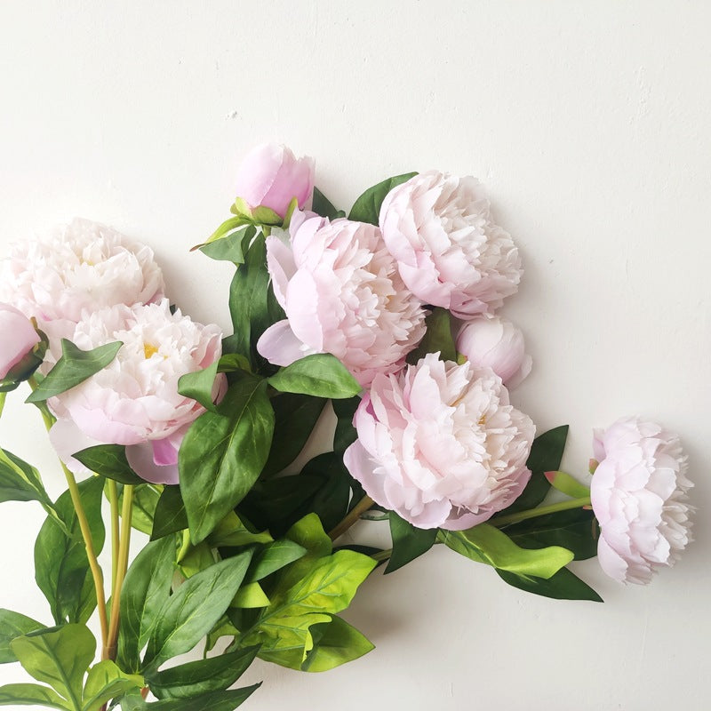 High-Quality Artificial Peony Bouquets - 3-Head Realistic Floral Arrangements for Home Décor and Stylish Model Room Styling