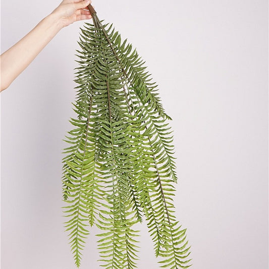 Lush Artificial King Fern Leaves – Realistic Hanging Decorative Greenery for DIY Planters, European Landscape Design & Indoor Outdoor Décor