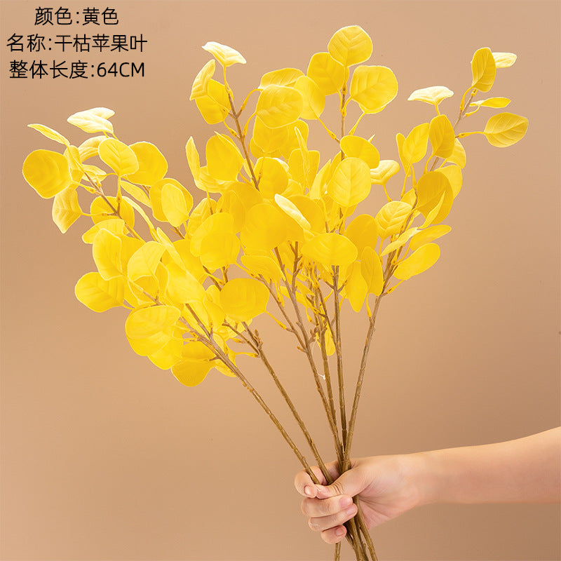 Lifelike Dried Apple Leaf Artificial Flowers for Home Decor – Perfect for Weddings and Celebrations – Trendy INS Style (MW56668)