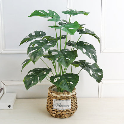 Lifelike Monstera Plant with Large Leaves - Perfect Indoor and Outdoor Decorative Potted Greenery for Home, Office, and Landscape Photography