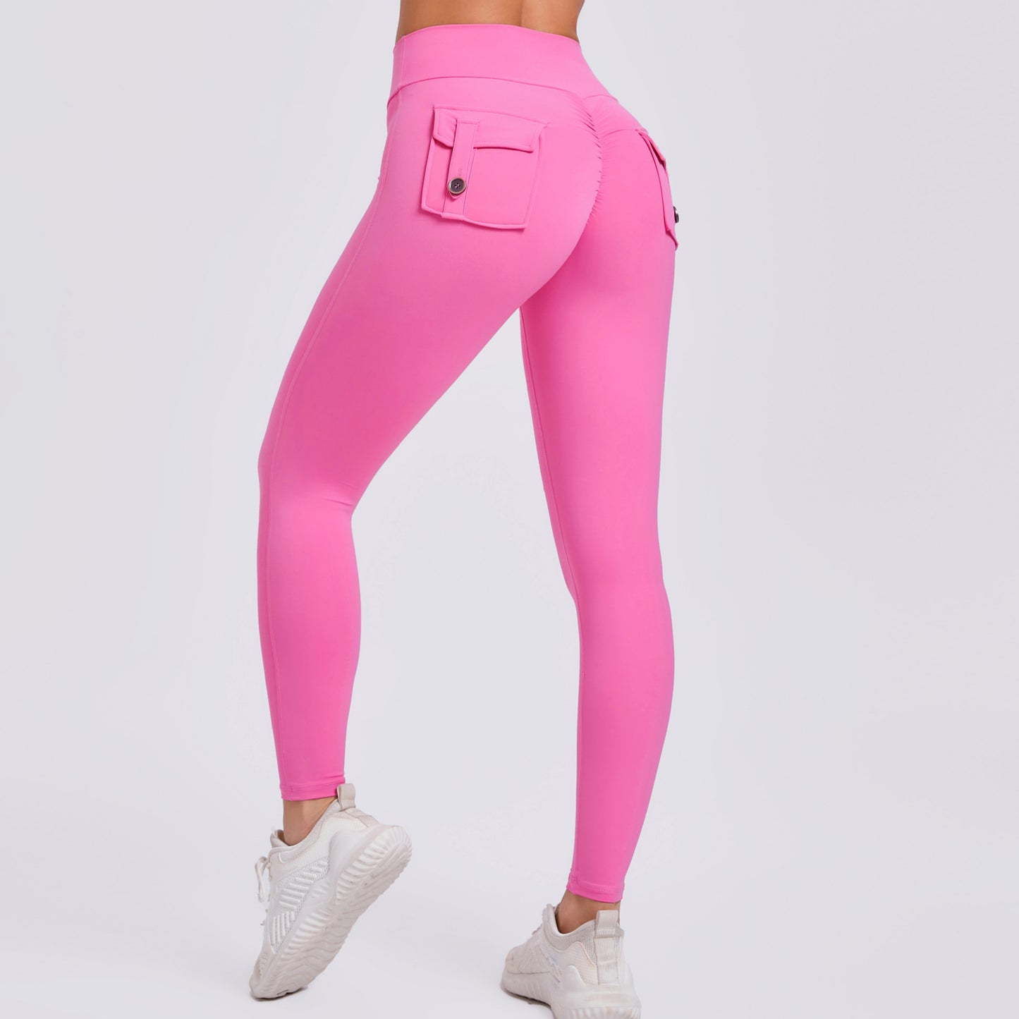 High Waisted Peach Butt Yoga Pants for Women Tight Fitting Pockets Quick Dry for Running and Fitness