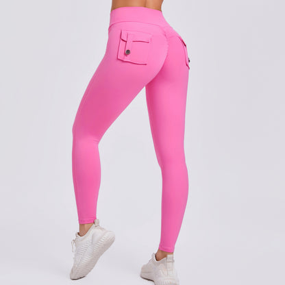 High Waisted Peach Butt Yoga Pants for Women Tight Fitting Pockets Quick Dry for Running and Fitness