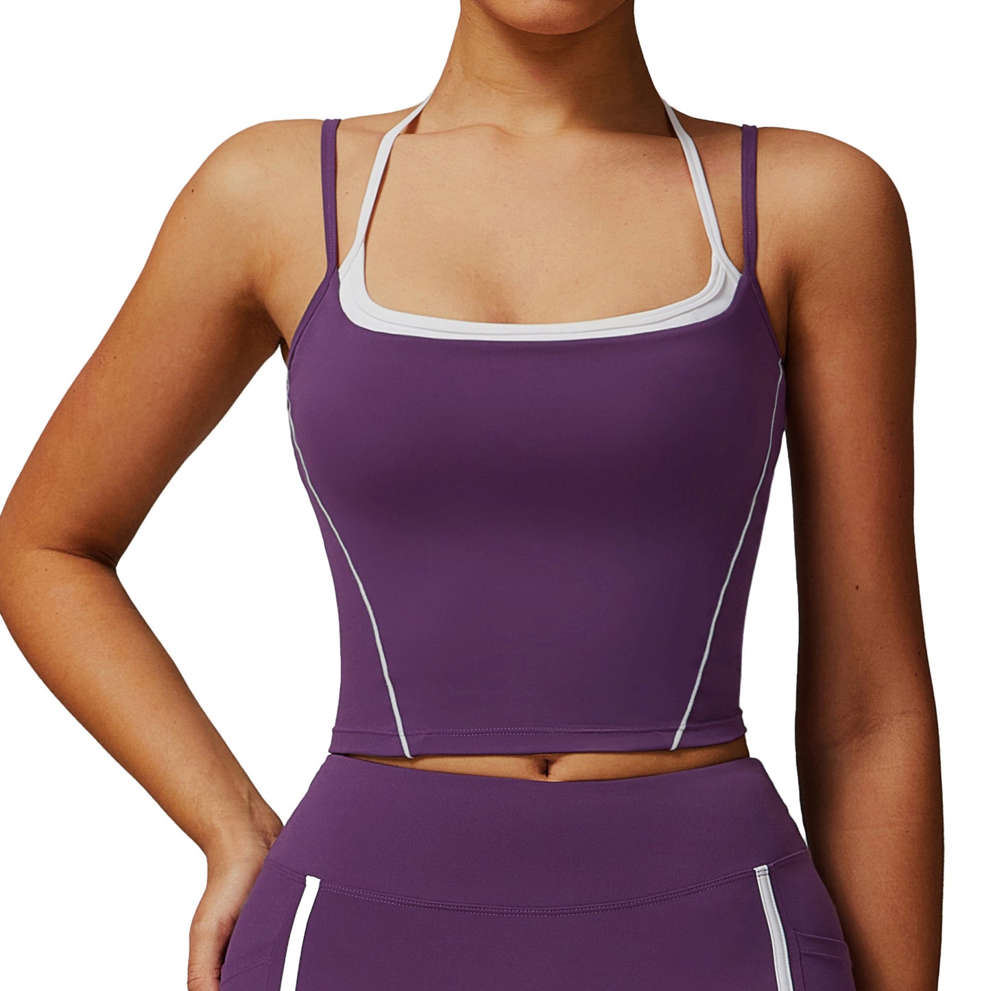 High Performance Two Piece Halter Back Yoga Vest for Intense Running Fitness Comfortable and Sports Bra 5009