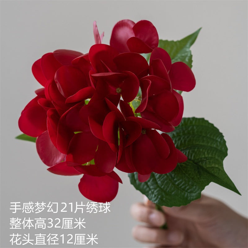 Single Stem 3D Printed Hydrangea Faux Flower – Elegant Home Decor for Living Room or Dining Table, Beautiful Preservation Flower Arrangement