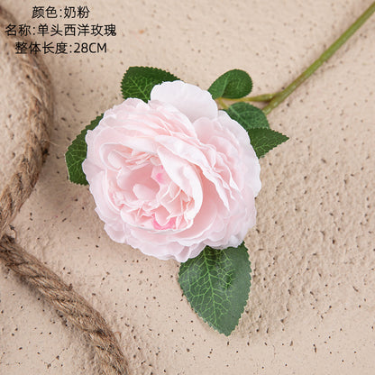 Single-Head Western Rose and Core Peony Artificial Flowers - Perfect Home Decor and Wedding Handheld Bouquet - Stunning, Realistic Faux Floral Arrangement for Celebrations and Events | MW51005