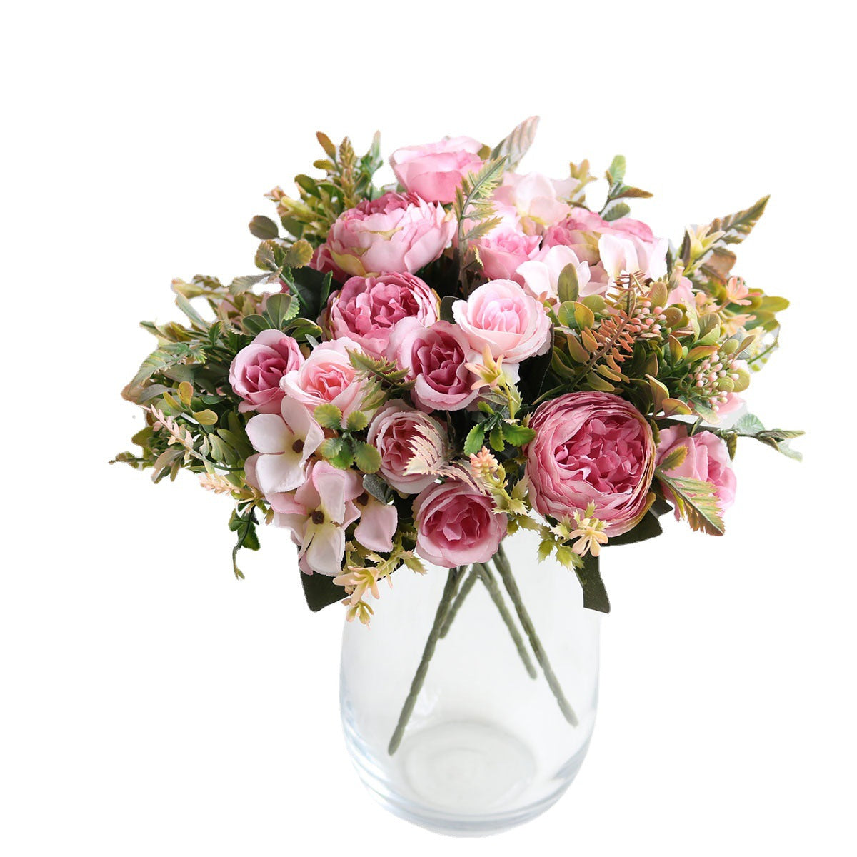 Lifelike Peony and Rose Hydrangea Bouquet - Perfect Nordic Home Decor Accent, Ideal for Weddings, Photography Props, and Unique Gifting