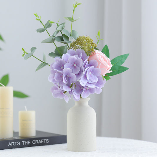 Stunning Bridal Bouquet with 5 Artificial Hydrangea and Rose Flowers - Perfect for Weddings, Home Décor, Entryways, Living Rooms, and Dining Tables